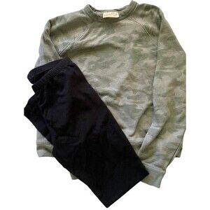 Universal Thread Young Girls 2 Piece Camo Sweatshirt Black Leggings Sz 14 16 XS